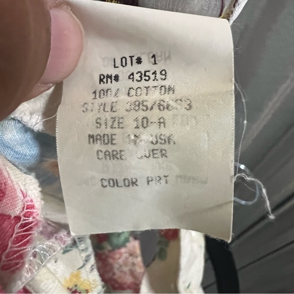 Worthington vintage floral print 100% cotton midi knee length dress size 10 - Picture 9 of 10